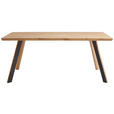 ESSTISCH in Holz 180/90/75 cm  - Eichefarben/Schwarz, Design, Holz/Metall (180/90/75cm) - Linea Natura