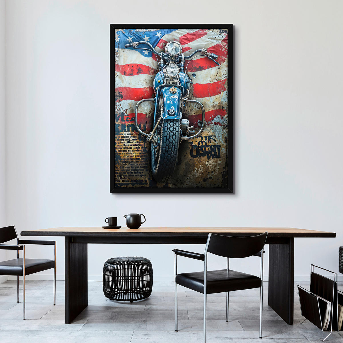 KUNSTDRUCK Fahrzeuge, Stillleben, Flaggen 80/110 cm  - Multicolor/Schwarz, LIFESTYLE, Glas/Holzwerkstoff (80/110cm) - Monee