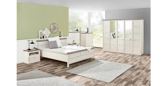 DREHTÜRENSCHRANK in Grau, Weiß - Weiß/Grau, LIFESTYLE, Glas/Holzwerkstoff (255/209/60cm) - Hom`in