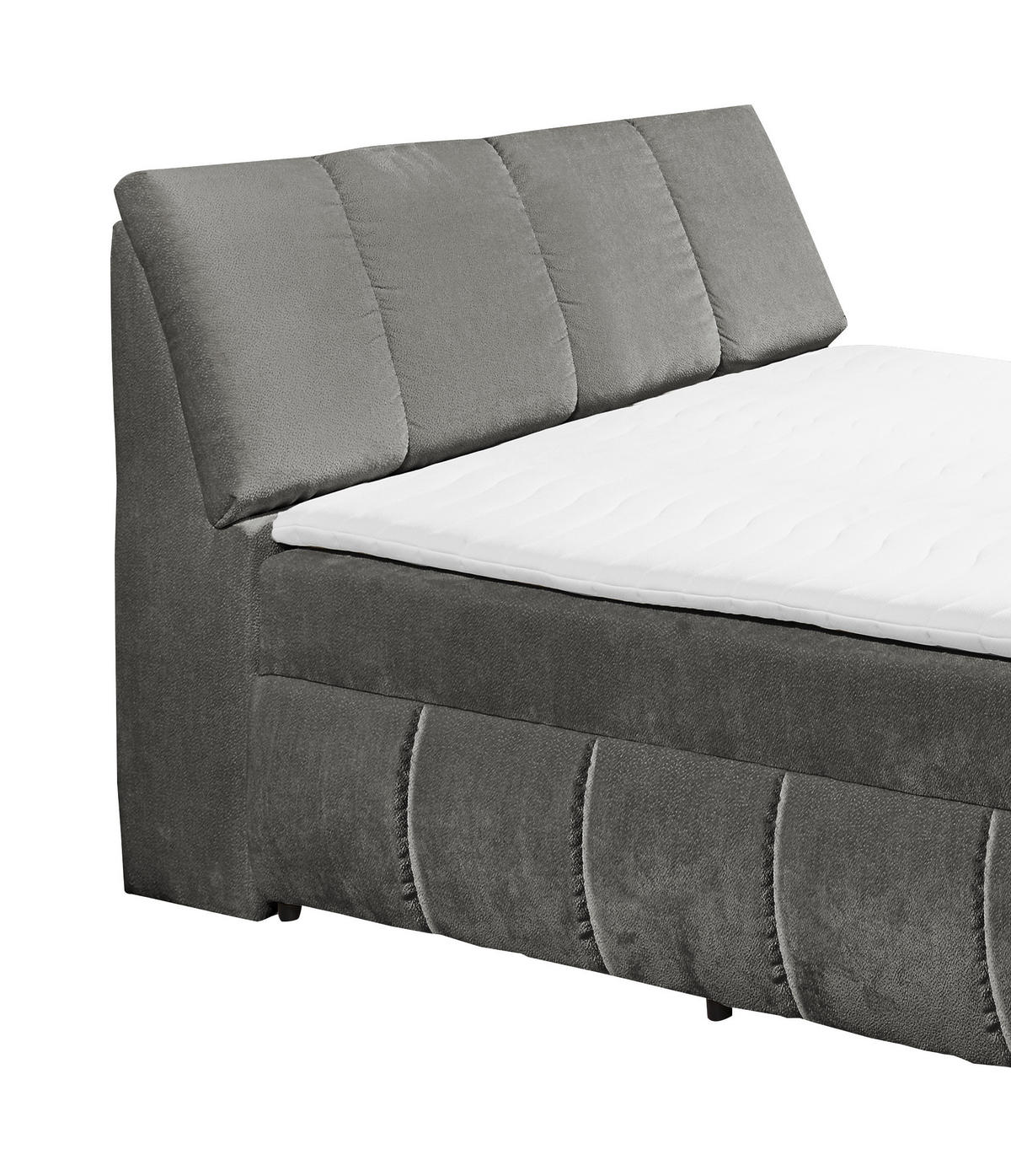 BOXBETT 120/200 cm  in Graphitfarben  - Schwarz/Graphitfarben, Modern, Holzwerkstoff/Kunststoff (120/200cm) - MID.YOU