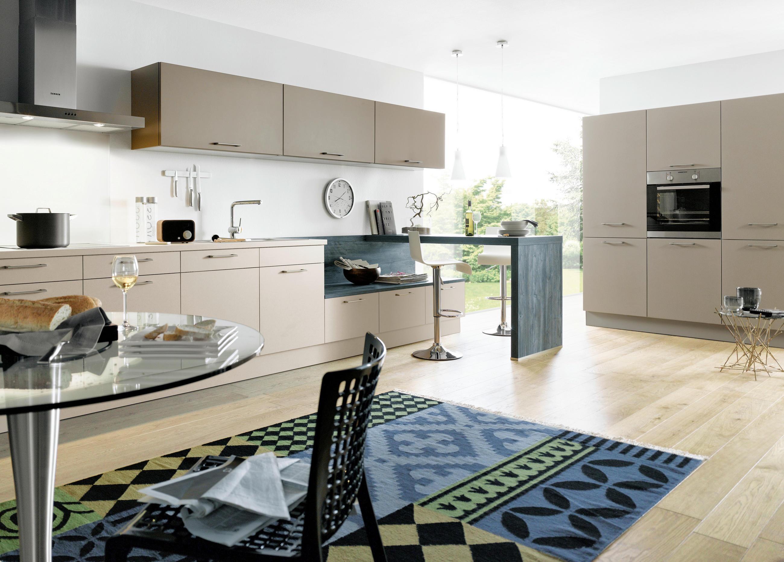 EINBAUKÜCHE BEATE  - Sandfarben, Design, Holzwerkstoff - Novel