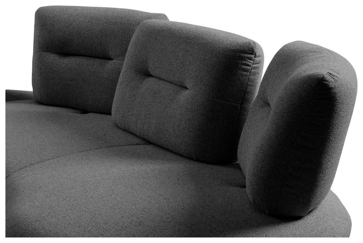 BIGSOFA Flachgewebe Anthrazit  - Anthrazit/Schwarz, Design, Textil/Metall (456/93/138cm) - Moderano