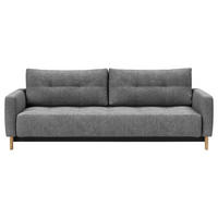 SCHLAFSOFA  in Flachgewebe Grau  - Eichefarben/Grau, Design, Holz/Textil (232/85/114cm) - Innovation