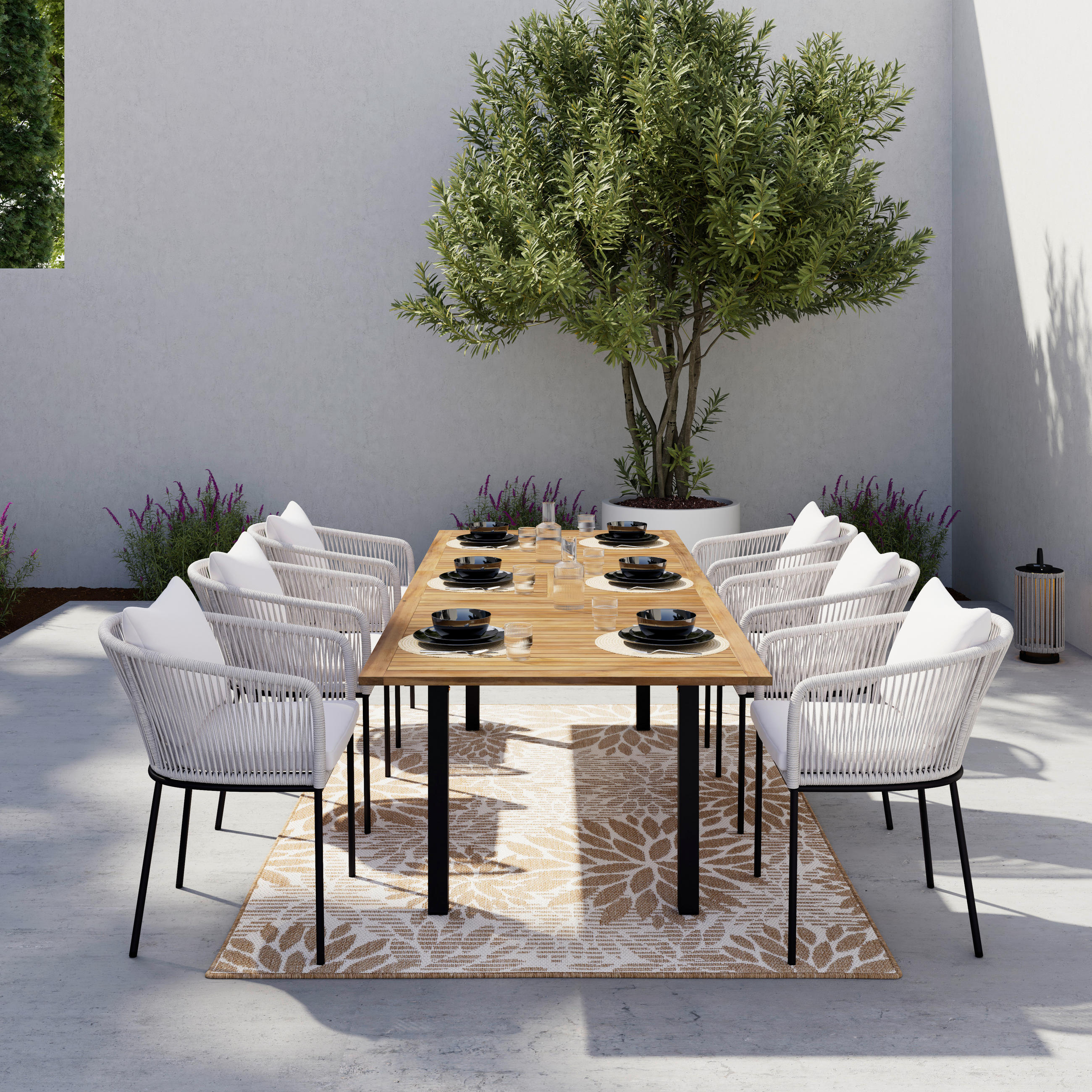 GARNITURA ZA BAŠTU  - boja akacije/siva, Moderno, drvo/metal - Bessagi Garden