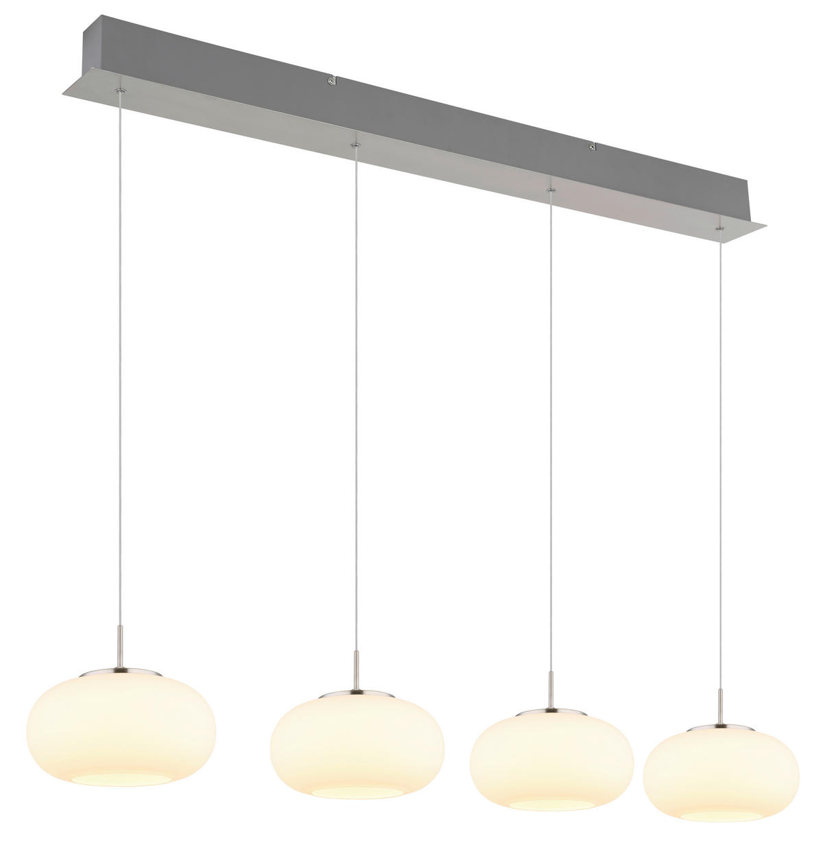 LED FÜGGŐLÁMPA 110/20/150 cm  - opál/áttetsző, Design, Üveg/fém (110/20/150cm) - Globo