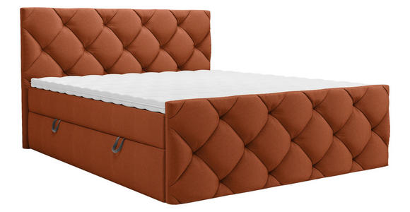 BOXBETT 160/200 cm in Rostfarben - Rostfarben/Schwarz, KONVENTIONELL, Kunststoff/Textil (160/200cm) - Carryhome