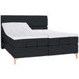 BOXSPRINGBETT 180/200 cm  in Anthrazit  - Eichefarben/Anthrazit, KONVENTIONELL, Holz/Textil (180/200cm) - Voleo