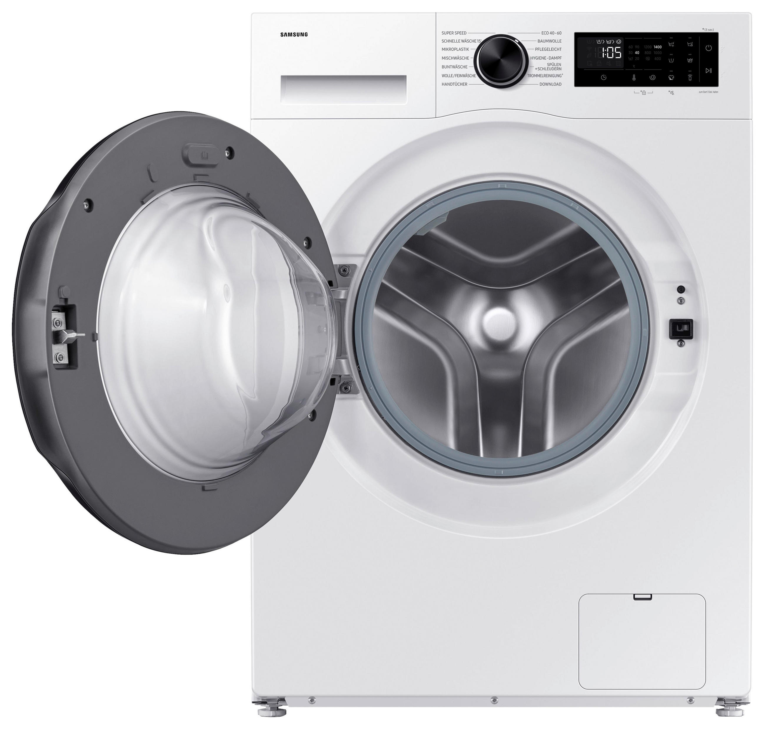 WASCHMASCHINE WW90DG5G34AEEG  - Weiß, Basics, Glas/Kunststoff (60/85/48cm) - Samsung