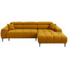 ECKSOFA in Webstoff Currygelb  - Currygelb/Schwarz, Design, Textil/Metall (270/177cm) - Welnova