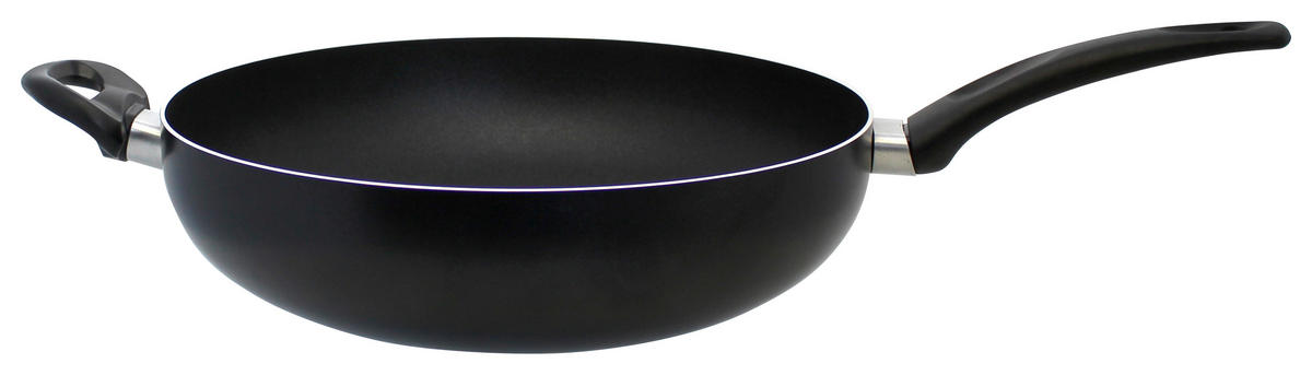 PÁNEV WOK, nepřilnavý povrch ILAG®,  32 cm  - černá, Basics, kov (32cm)
