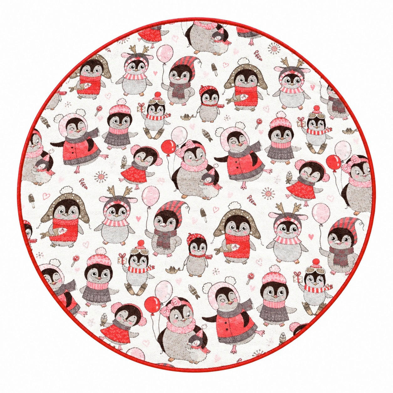 XXXLutz Kinderteppich Rot, Weiß, Beige 180x180 cm