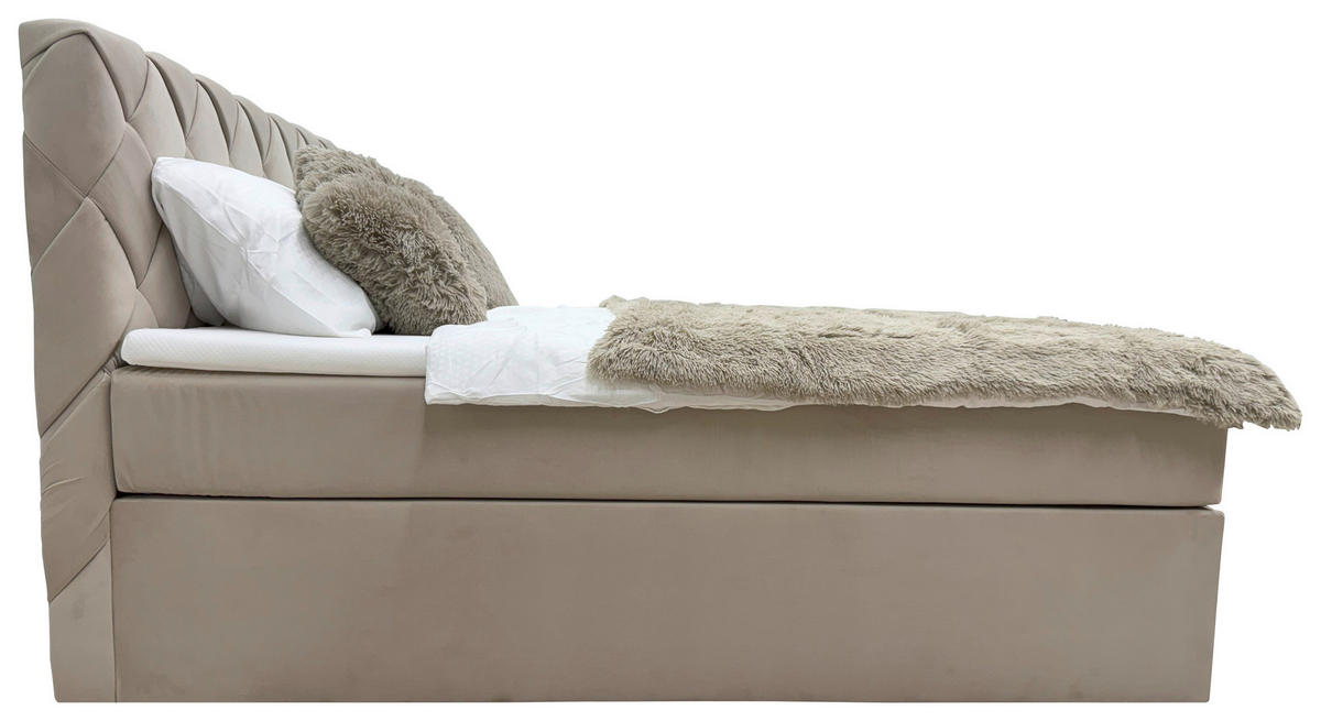 BOXBETT 140/200 cm  in Beige  - Beige, MODERN, Textil (140/200cm) - Livetastic