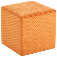 TABURET in lemn, textil portocaliu  - portocaliu, Trend, lemn/textil (38/38/38cm) - Xora