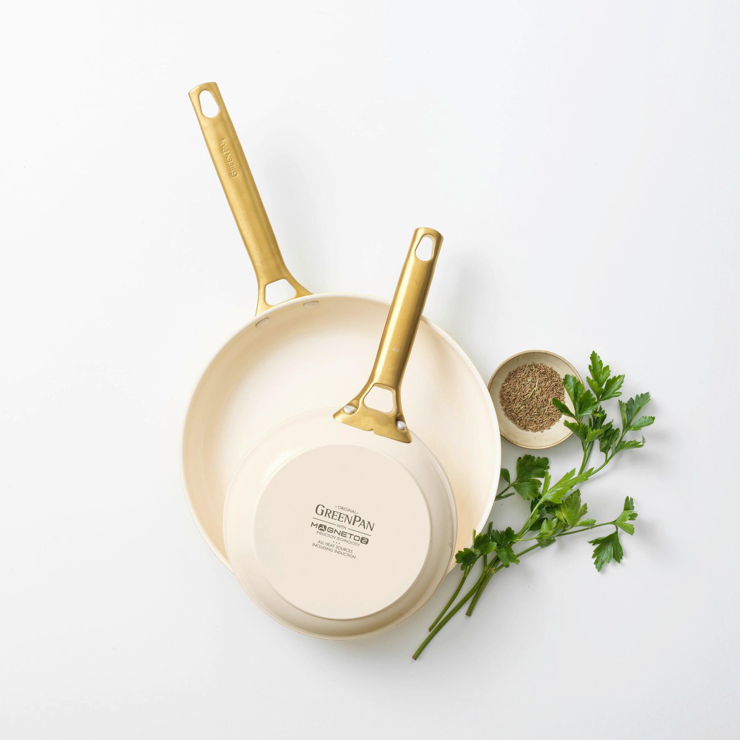 PFANNENSET 2-teilig 20 & 26 cm  - Goldfarben/Creme, Basics, Metall (20 & 26cm) - GreenPan