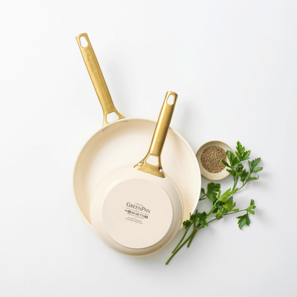 PFANNENSET 2-teilig 20 & 26 cm  - Goldfarben/Creme, Basics, Metall (20 & 26cm) - GreenPan