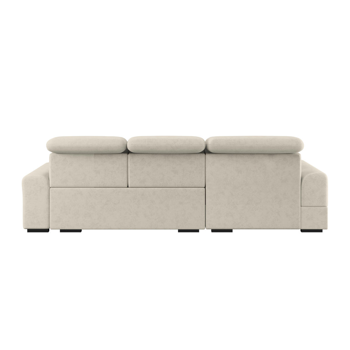 ECKSOFA Chenille Hellgrau  - Hellgrau/Schwarz, Konventionell, Holz/Textil (203/286cm) - MID.YOU