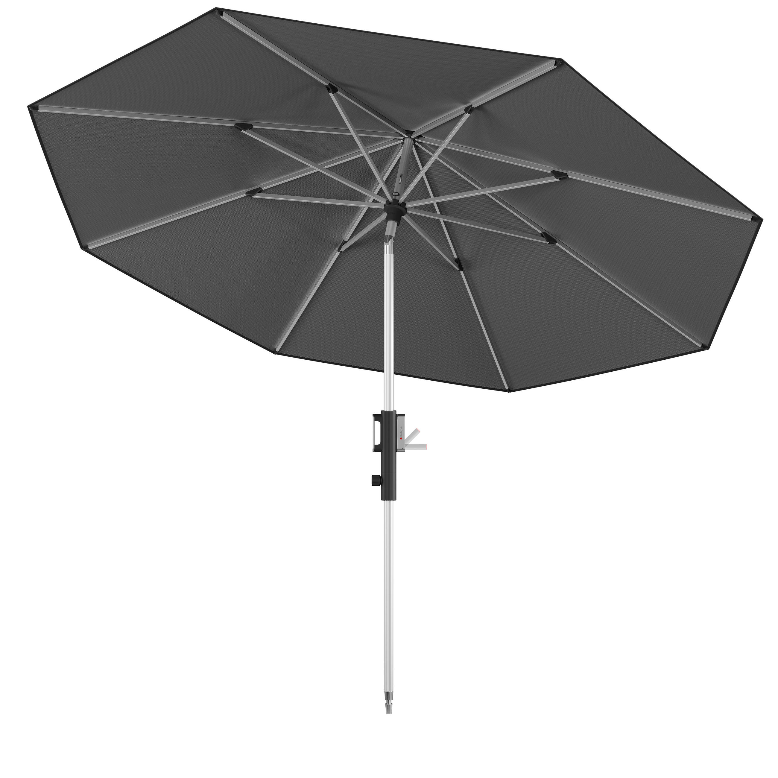 SONNENSCHIRM 315 cm Dunkelgrau  - Dunkelgrau/Silberfarben, KONVENTIONELL, Textil/Metall (315/315cm) - KNIRPS