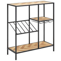 WEINREGAL   - Schwarz/Naturfarben, Design, Holz/Holzwerkstoff (80/90/32cm) - MID.YOU