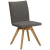 STUHL  in Lederlook, Mikrofaser  - Eichefarben/Dunkelgrau, Konventionell, Holz/Textil (60/91/61cm) - Moderano