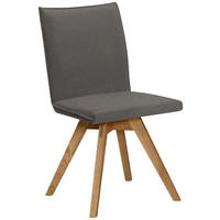 STUHL  in Lederlook, Mikrofaser  - Eichefarben/Dunkelgrau, Konventionell, Holz/Textil (60/91/61cm) - Moderano