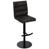 BARHOCKER Webstoff Braun Eisen Stoffauswahl, Sitzfläche 360° drehbar  - Schwarz/Braun, Design, Textil/Metall (42/90-117/58,5cm) - Novel