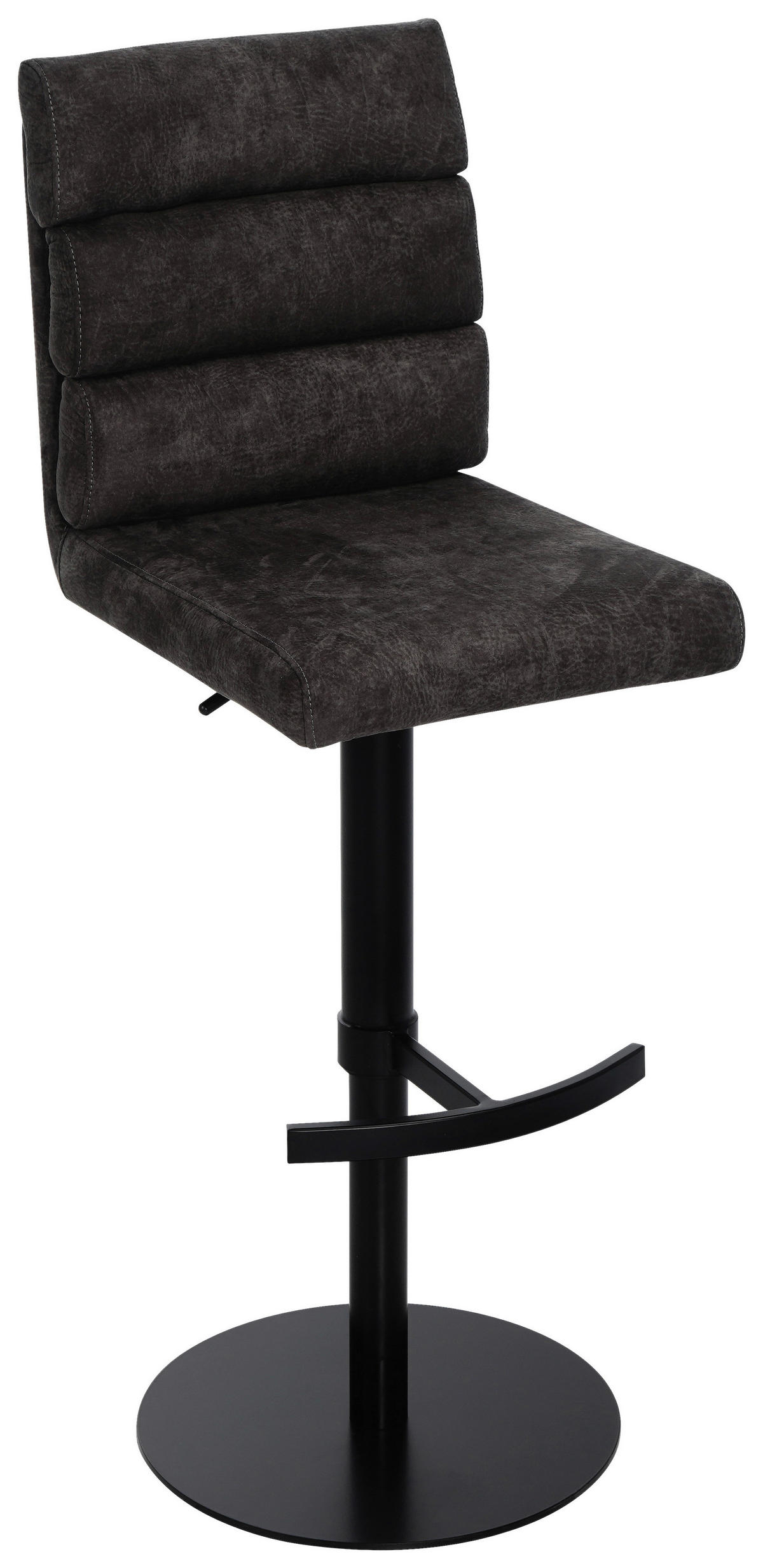 BARHOCKER Webstoff Braun Eisen Stoffauswahl, Sitzfläche 360° drehbar  - Schwarz/Braun, Design, Textil/Metall (42/90-117/58,5cm) - Novel