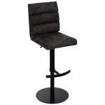 BARHOCKER Webstoff Braun Eisen Stoffauswahl, Sitzfläche 360° drehbar  - Schwarz/Braun, Design, Textil/Metall (42/90-117/58,5cm) - Novel