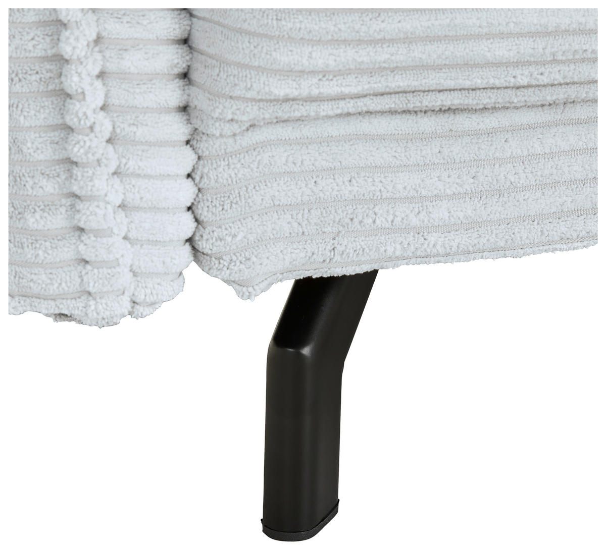 BIGSOFA in Cord Grau  - Schwarz/Grau, Design, Textil/Metall (226/91/103cm) - Carryhome