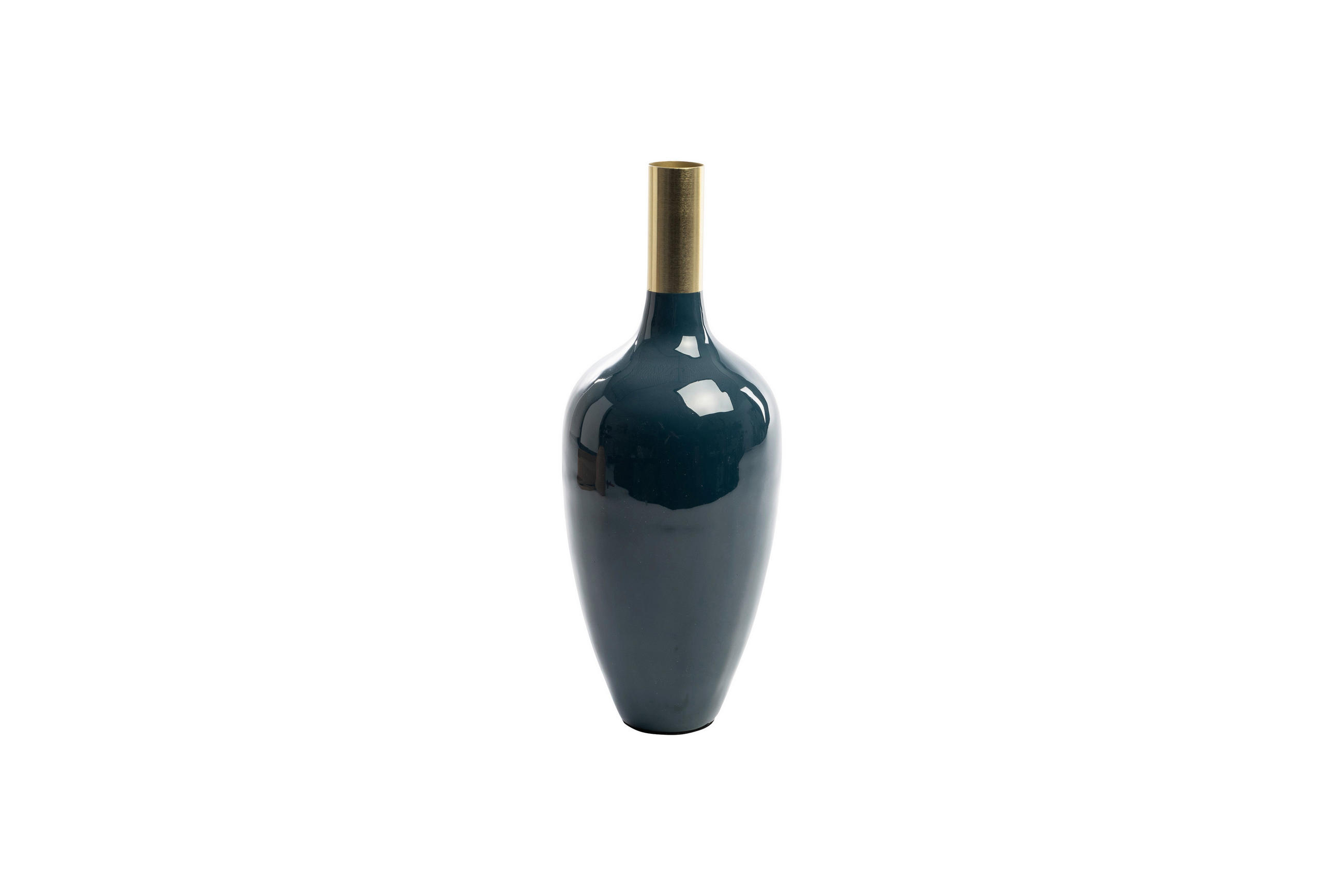 DEKOVASE  - Blau/Goldfarben, LIFESTYLE, Metall (15/41cm)