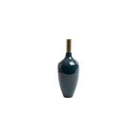 DEKOVASE  - Blau/Goldfarben, LIFESTYLE, Metall (15/41cm)