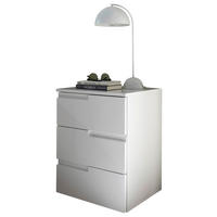 NACHTSCHRANK 46,2/60,9/40 cm  - Weiß Hochglanz/Schwarz, MODERN, Holzwerkstoff/Kunststoff (46,2/60,9/40cm)
