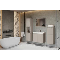 BADEZIMMER 5-teilig  in 120,4 cm  - Kaschmir/Beige, LIFESTYLE, Keramik/Holzwerkstoff (120,4cm) - P & B
