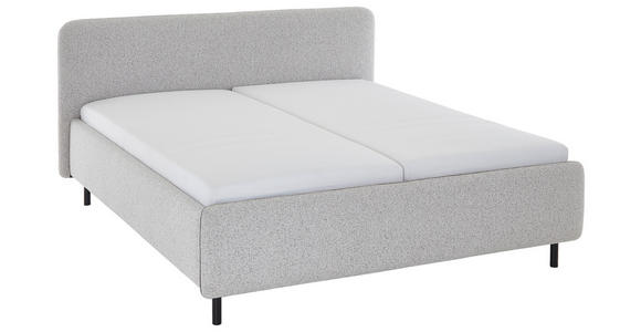 POLSTERBETT Grau, Hellgrau 180/200 cm - Hellgrau/Schwarz, Design, Textil/Metall (180/200cm) - Xora