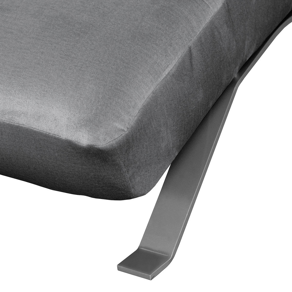 RELAXLIEGE SWING Samt Anthrazit  - Anthrazit/Silberfarben, Design, Textil/Metall (65/65-95/171cm) - Livetastic