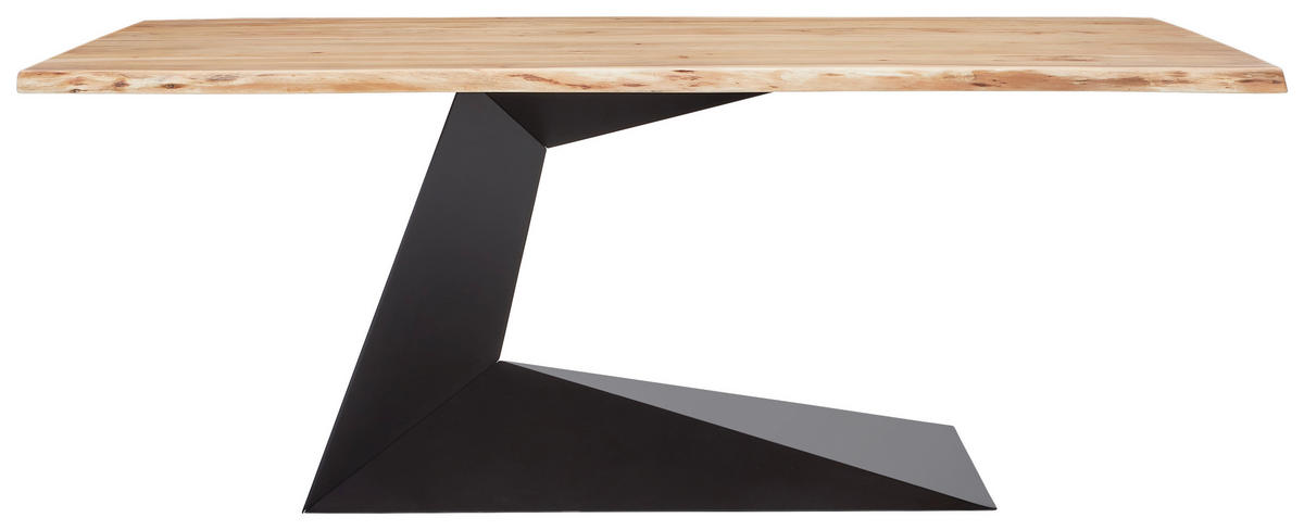 ESSTISCH Akazie vollmassiv rechteckig Schwarz, Akaziefarben  - Schwarz/Akaziefarben, MODERN, Holz/Metall (200/100/76cm) - Livetastic