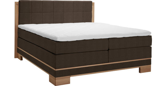 BOXSPRINGBETT 140/200 cm  in Buchefarben, Dunkelbraun  - Dunkelbraun/Buchefarben, Natur, Holz/Textil (140/200cm) - Linea Natura