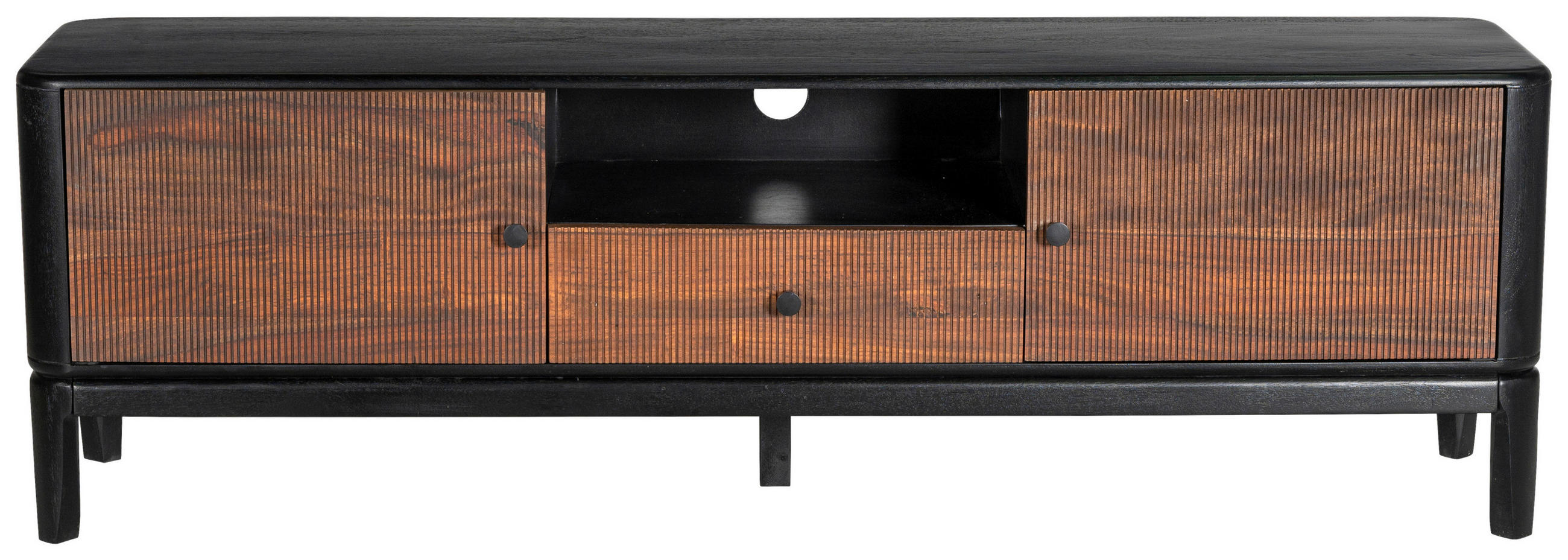 LOWBOARD  in 160/50/40 cm  - Schwarz/Braun, Design, Holz/Metall (160/50/40cm) - Ambia Home
