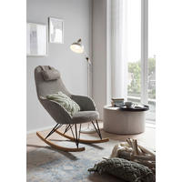 SCHAUKELSTUHL in Cord Grau  - Eichefarben/Schwarz, MODERN, Holz/Textil (102/109/66cm) - Livetastic