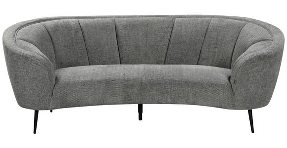 3-SITZER-SOFA Struktur Grau  - Schwarz/Grau, Design, Textil/Metall (234/89/105cm) - Ambia Home