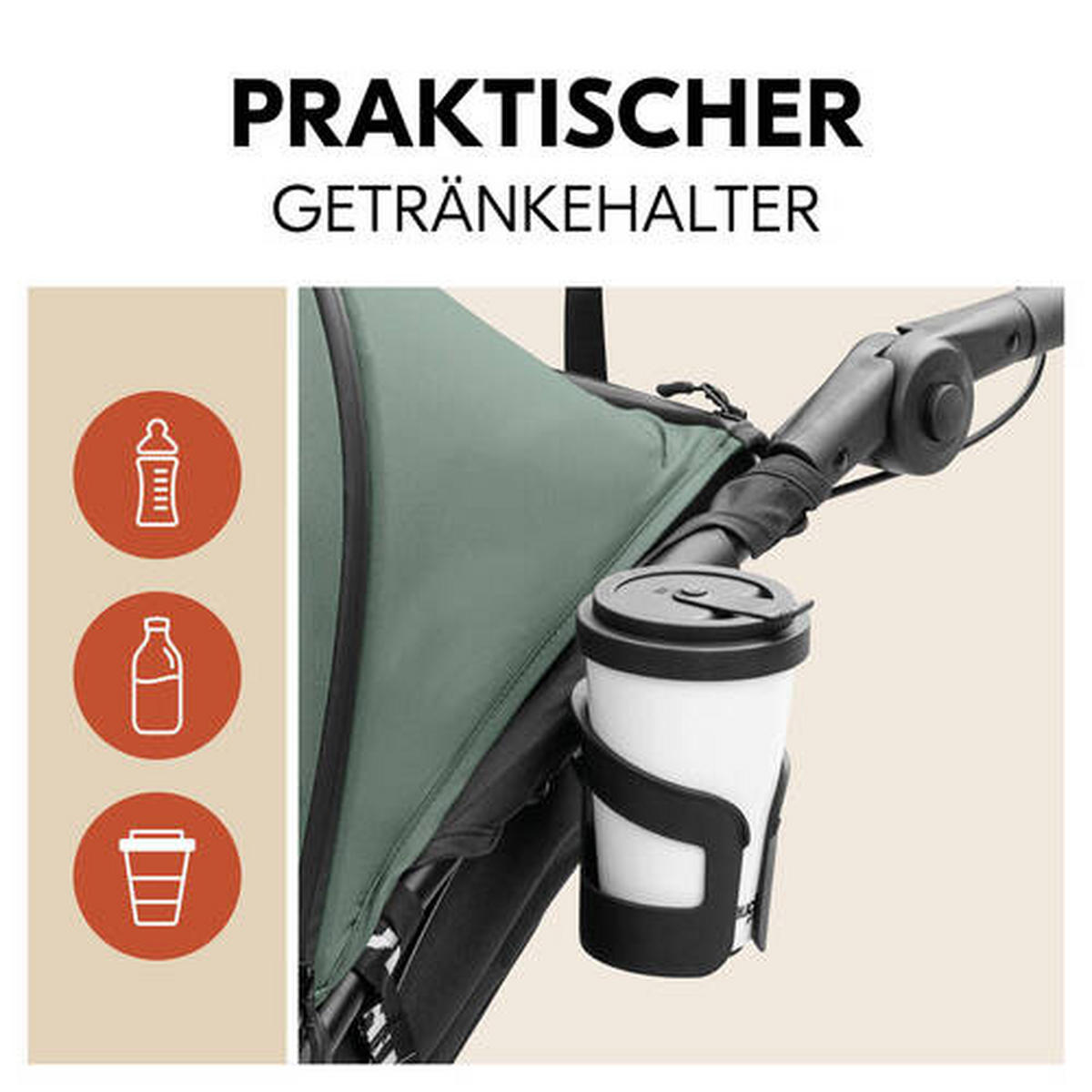 JOGGER Runner 3  - Schwarz/Olivgrün, Basics, Kunststoff/Textil (62/107/116null) - Hauck