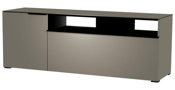 LOWBOARD Grau, Schwarz  - Schwarz/Grau, Design, Glas/Holzwerkstoff (160/58/45cm) - Moderano