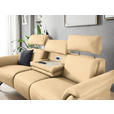 TRAPEZSOFA in Mikrofaser Beige  - Beige/Schwarz, KONVENTIONELL, Textil/Metall (221/103/95cm) - Dieter Knoll