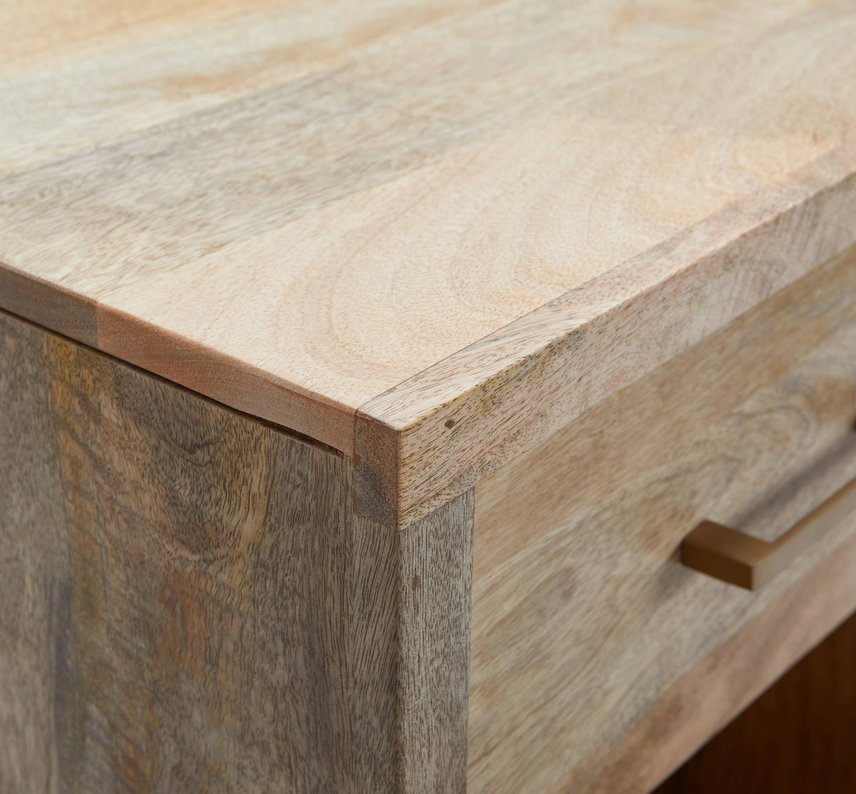 HIGHBOARD Valencia  in 135/132/40 cm  - Goldfarben/Naturfarben, Natur, Holz/Metall (135/132/40cm) - MID.YOU