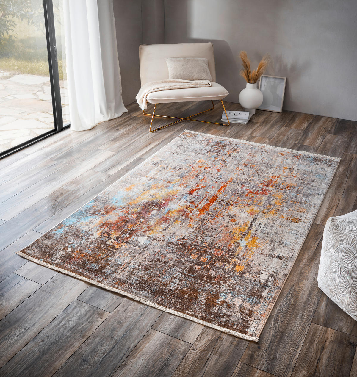 VINTAGE-TEPPICH 200/285 cm Samarkand Grau, Multicolor  - Multicolor/Grau, LIFESTYLE, Textil (200/285cm) - Novel