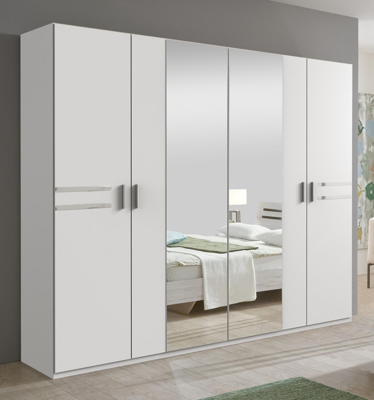 SPALNICA, bela  - bela, Moderno, steklo/leseni material (509/208/210cm) - Carryhome