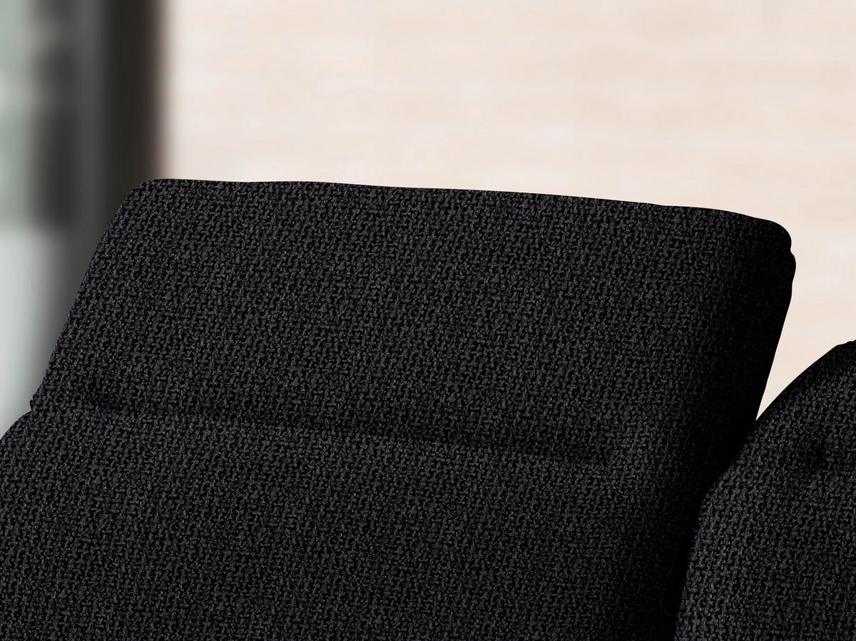 ECKSOFA in Webstoff Schwarz  - Schwarz, Design, Textil/Metall (180/289cm) - Stylife