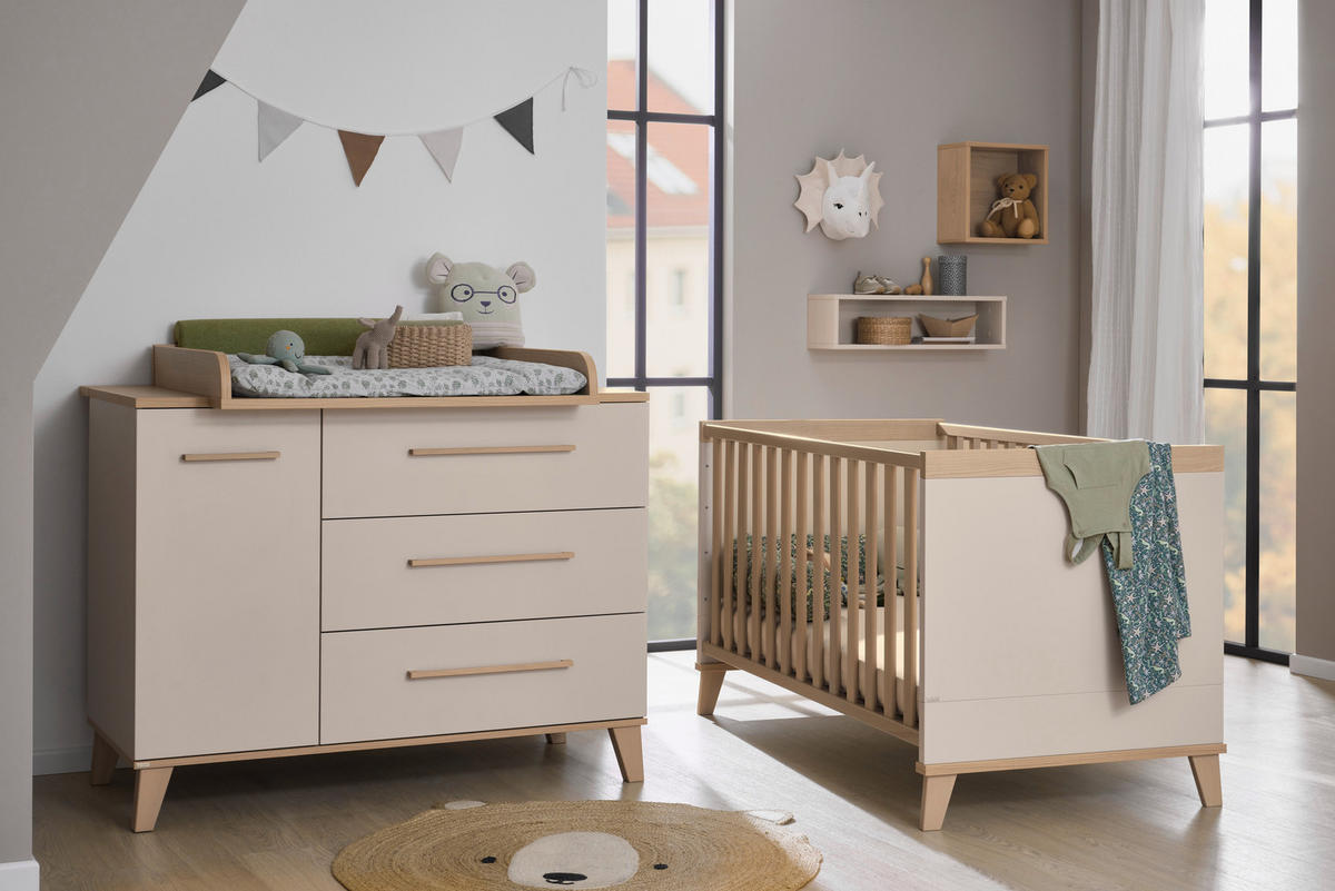 WICKELKOMMODE MALIO Beige  - Kirschbaumfarben/Beige, Basics, Holzwerkstoff (123,5/94,9/55,6cm) - Paidi