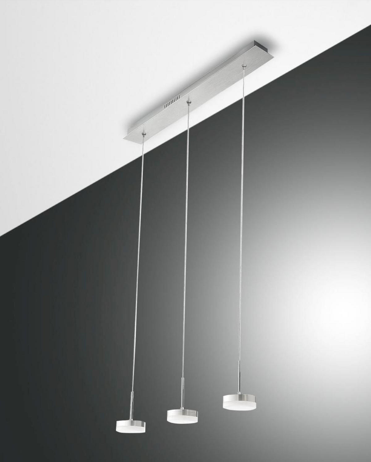 LED-HÄNGELEUCHTE 65/8/200 cm  - Alufarben, Design, Kunststoff/Metall (65/8/200cm) - Fabas Luce