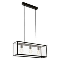 HÄNGELEUCHTE cHARTERHOUSE 73/20/110 cm   - Schwarz, Design, Glas/Metall (73/20/110cm) - Eglo