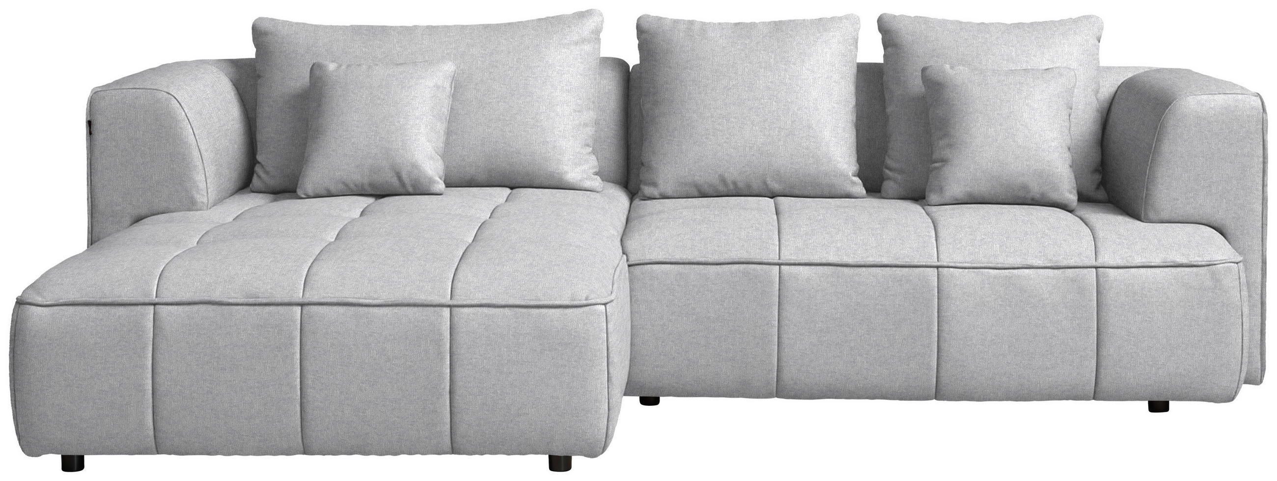 ECKSOFA  in Webstoff Grauweiß  188/288 cm  - Grauweiß/Schwarz, Design, Kunststoff/Textil (188/288cm) - Welnova
